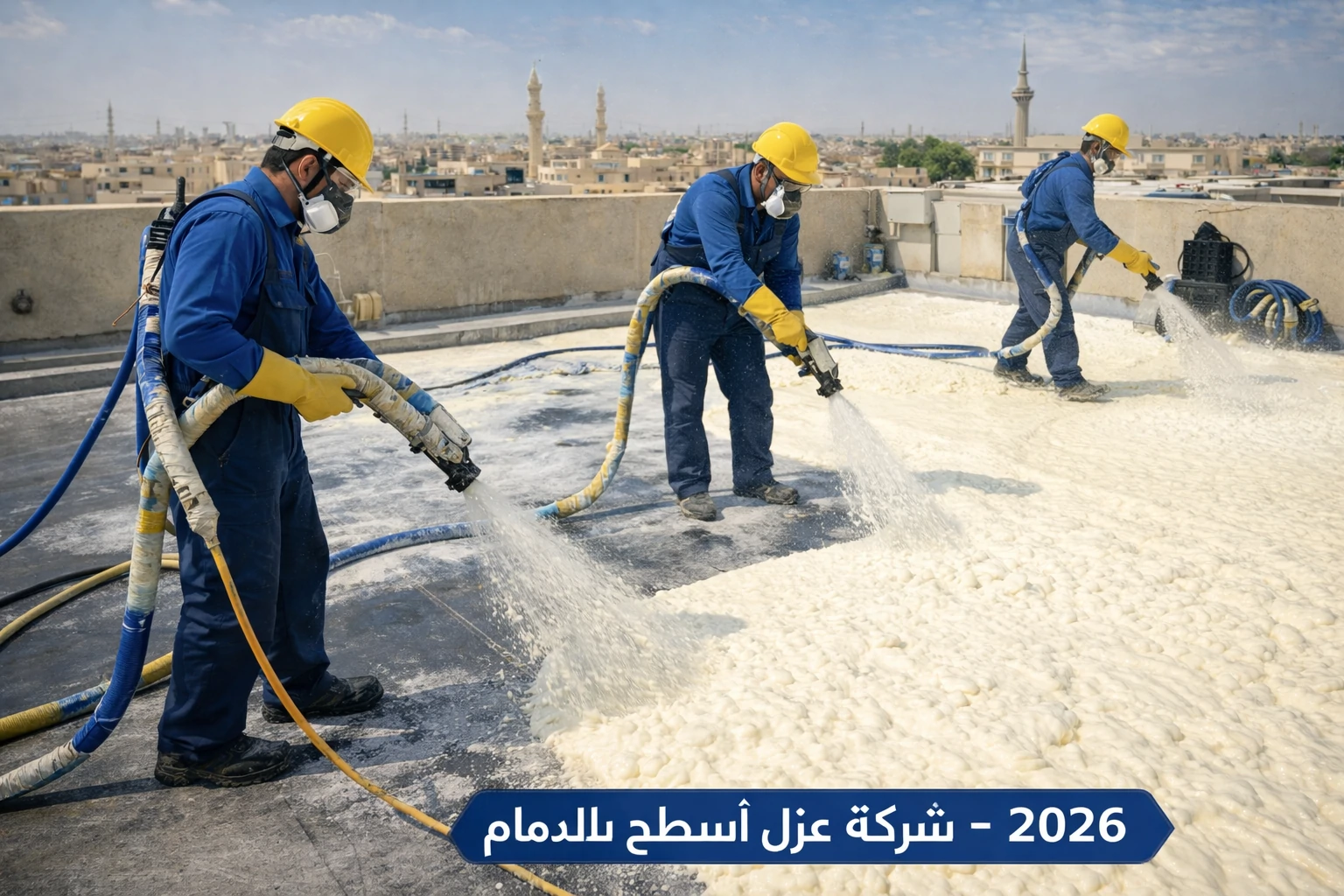 تطبيق عزل الفوم بولي يوريثان بواسطة شركة عزل اسطح بالدمام 2026