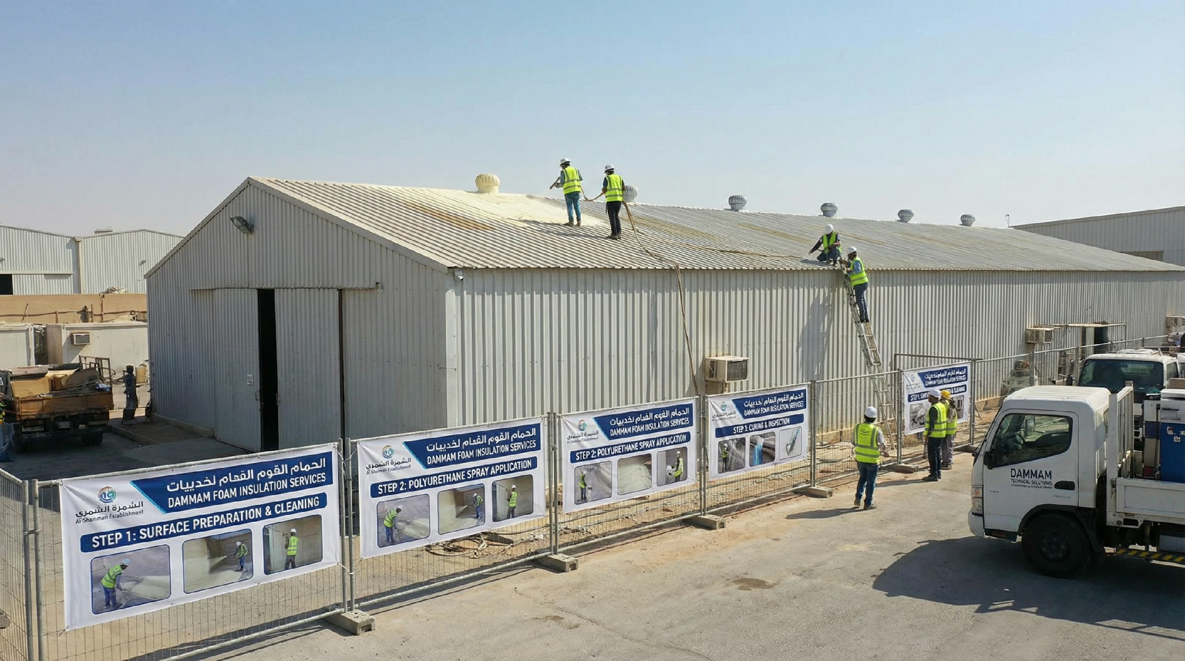 شرح شركة عزل فوم بالدمام لخطوات العمل الفنية